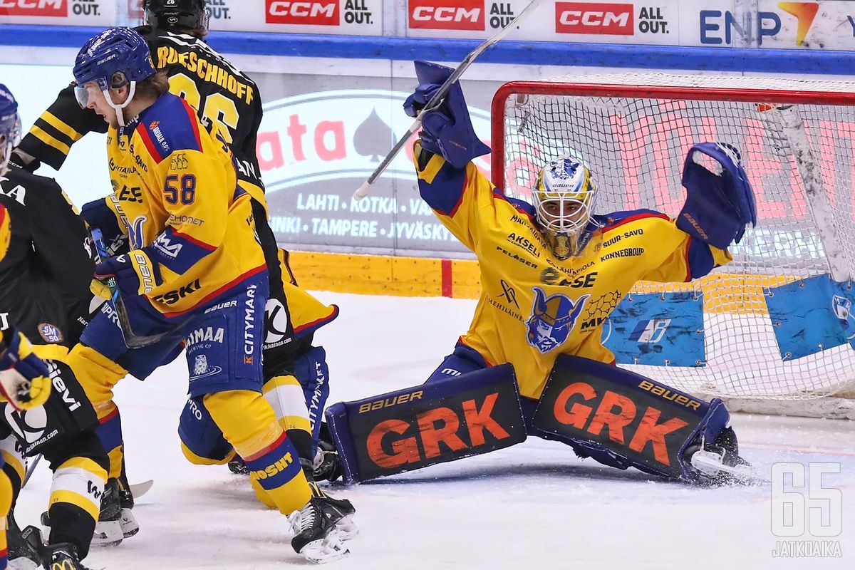 Matthieu Herpin torjui 27 kertaa, kun Jukurit nappasi jatkoaikavoiton Kärpistä.