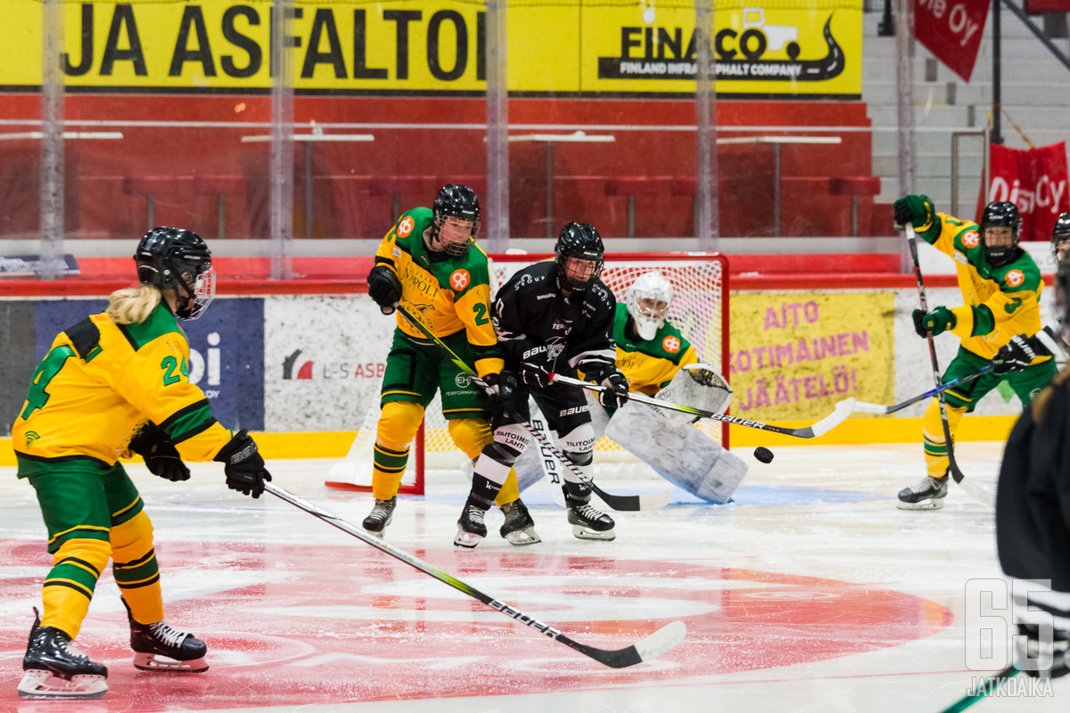 Ilves ja TPS ottivat toisistaan mittaa kauden ensimmäisissä harjoitusotteluista. Kuva lauantain Turun ottelussa.