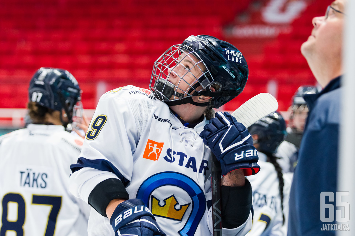 "On meillä enemmän maaleja kuin HIFK:lla", saattoi Kiekko-Espoon avausmaalin tehnyt Tinja Haukijärvi tuumata videotaluluta. Arkistokuva.