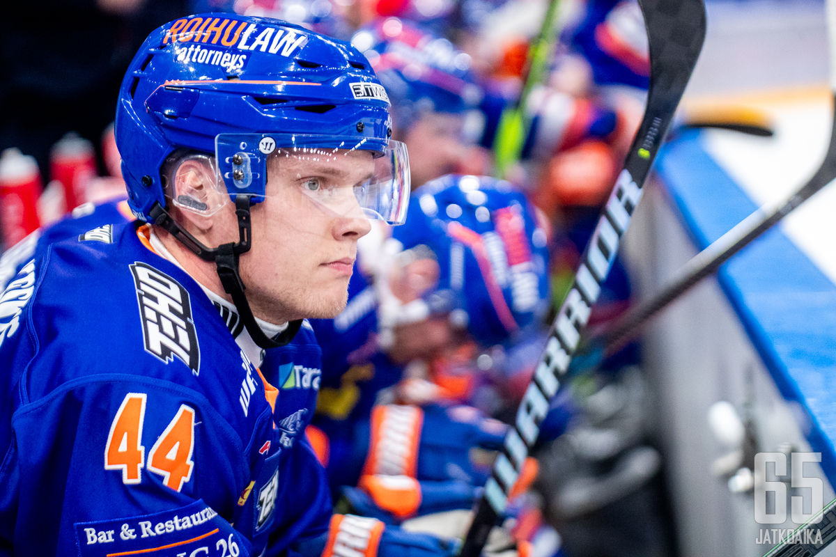 Juolevi on kerännyt seitsemässä Tappara-ottelussa tehot 1+1.