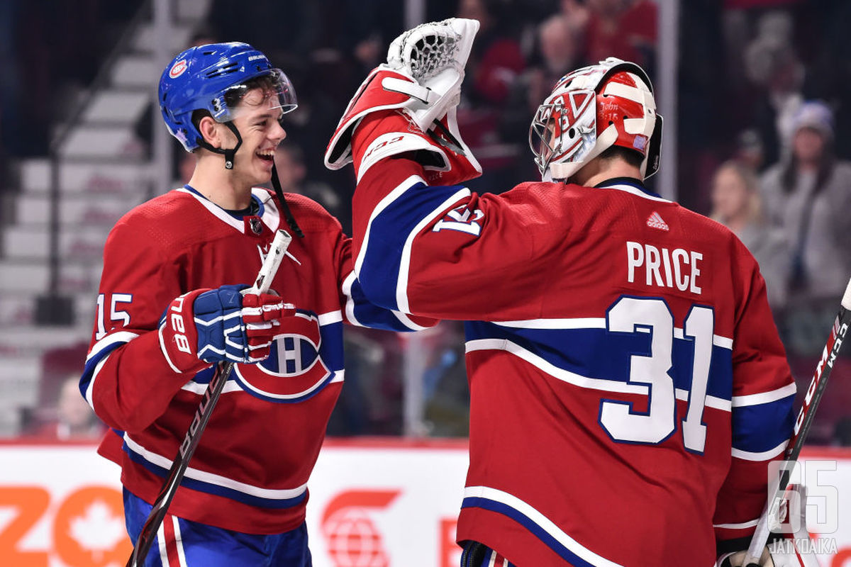 Centre Bellin yleisön suosikit: Jesperi Kotkaniemi ja Carey Price.