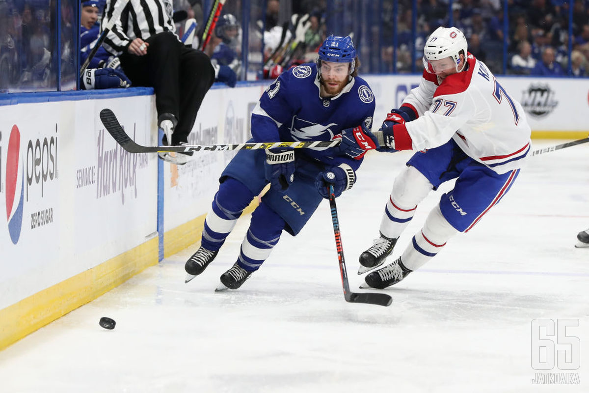 Brayden Point on tehnyt pudotuspeleissä toistaiseksi 14 maalia – siinä on Canadiensilla pysäyttämistä.