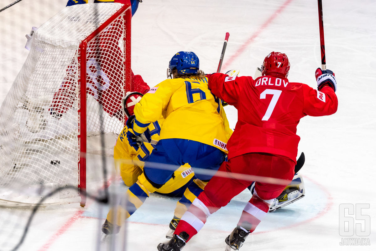 Dmitri Orlov liittyi Venäjän miehistöön Ruotsi-ottelussa.