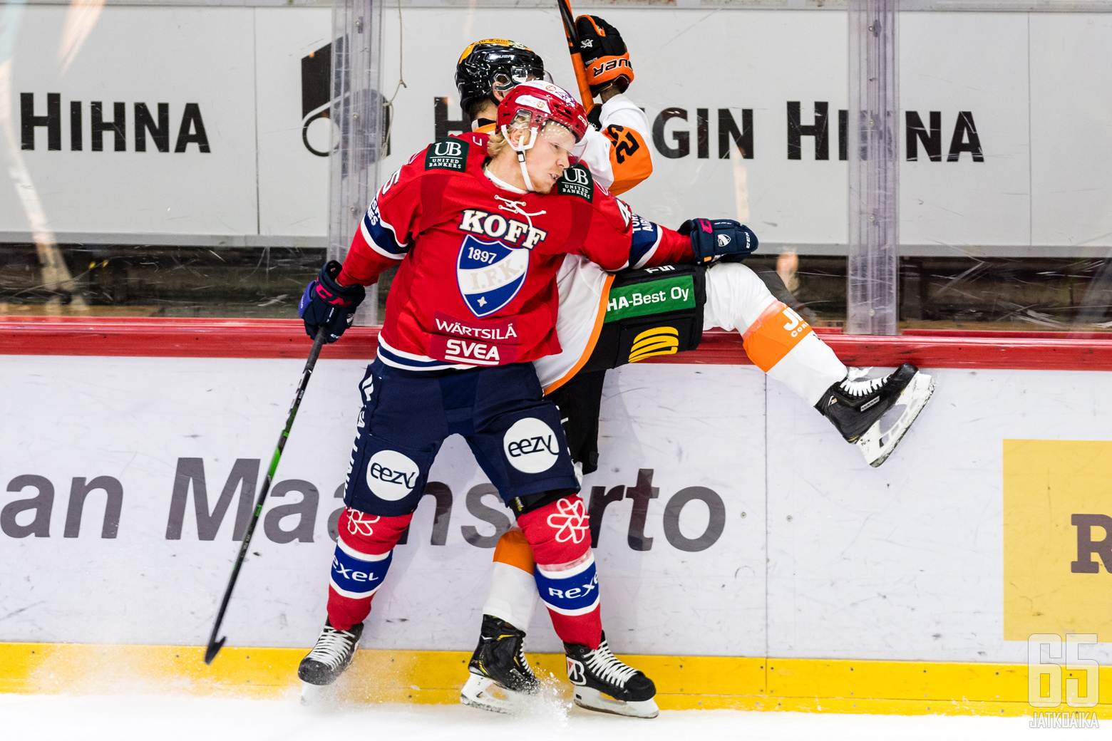 Liiga-ottelussa HIFK - KooKoo, Helsingin jäähallissa, 10. marraskuuta 2020. Kuva: Riku Laukkanen / R1ku Exposures.NIKON D5, AF-S Nikkor 300mm f/2.8G IF-ED VR II @ 300mmf/4/1/1000s/ISO 3200