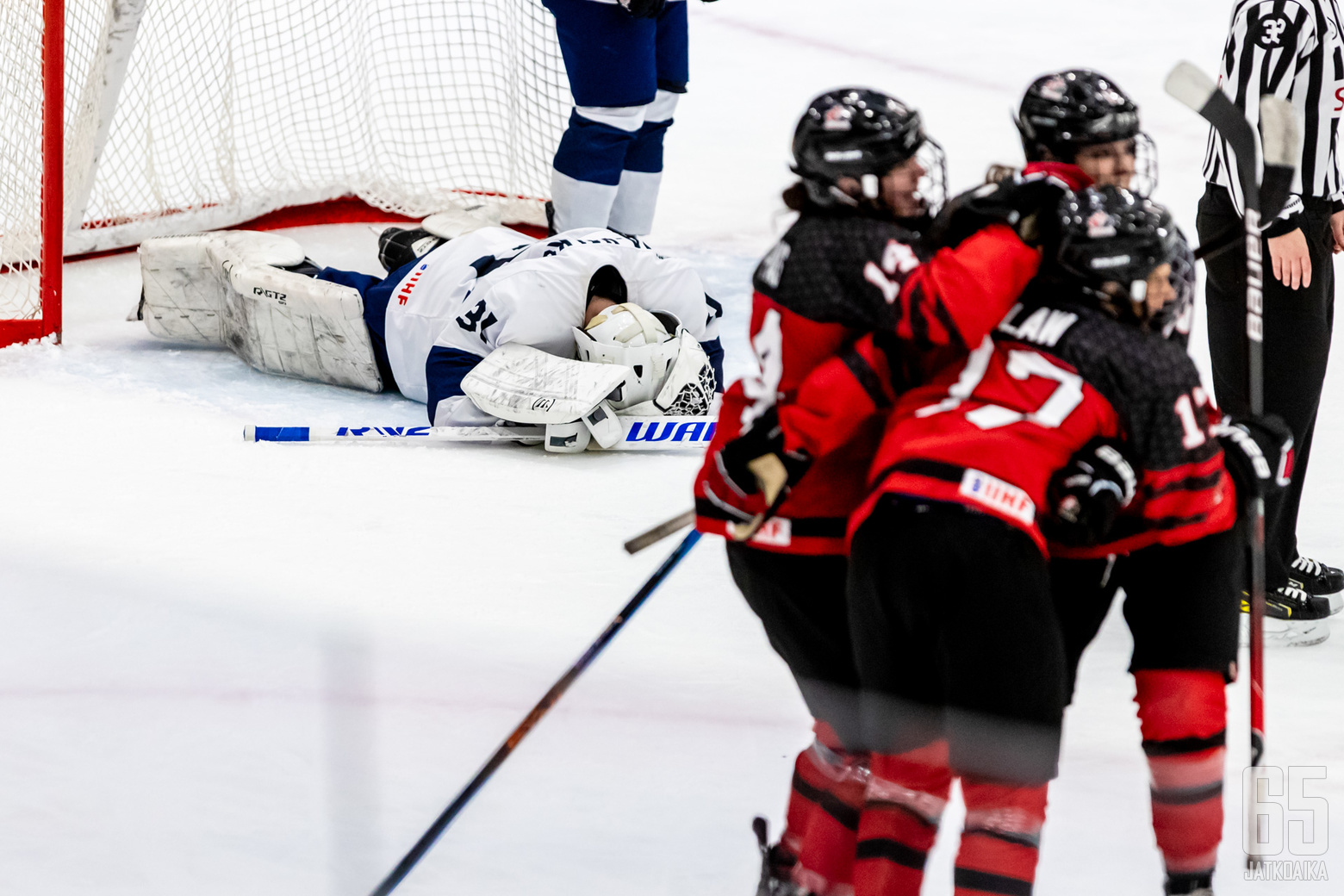 Kerttu Kuja-Halkola #31, FIN. Tyttöjen MM-kisojen välieräottelu Kanada - Suomi 
14.1.2023, Östersund Arena, Östersund. 
(Kuva: Jari Mäki-Kuutti)